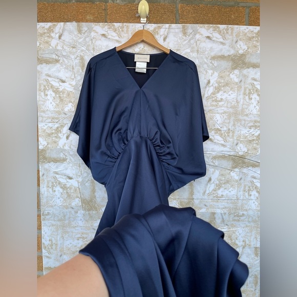 Anthropologie BHLDN Amelia Deep-V Satin Maxi Dress size 22 W - Picture 6 of 15